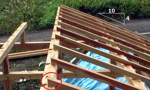 ４寸勾配屋根の垂木