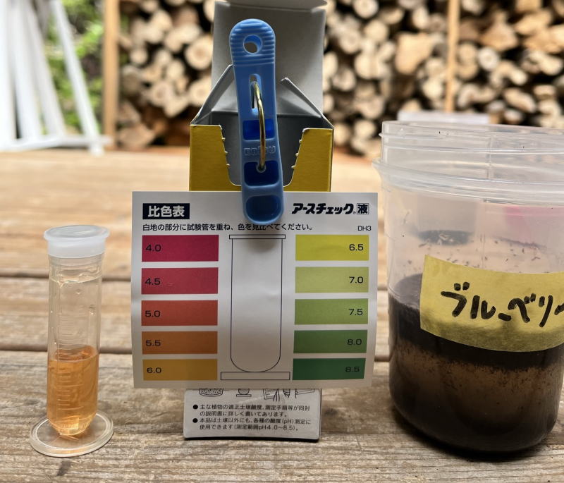 酸度測定液による土壌pHの測定