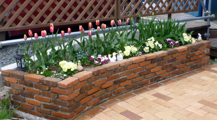 花壇 ブロック カーブ レンガ 花壇用 コンクリートブロック アール 4個 新作揃え
