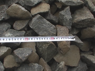 割栗石のサイズ測定
