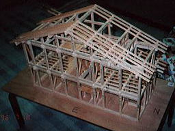 手作りの住宅模型（軸組み模型）