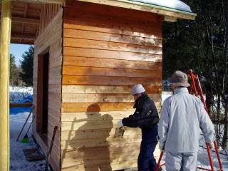 木製物置小屋の外壁塗装
